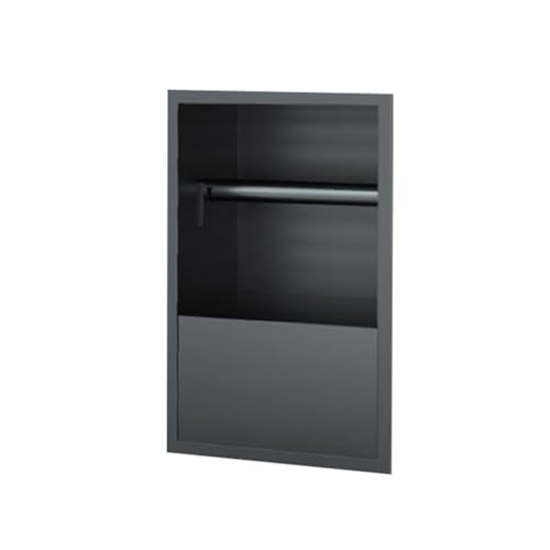 Einbauregal Dusche Nische Alcove， Duschnische aus Edelstahl, Schwarz, Grau, mehrere Größen(Black,23x17x12cm) von HBALDTEDC