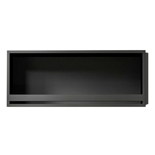 Einbauregal Dusche Nische Alcove， Duschnische aus Edelstahl, matt, mehrfarbig, mehrere Größen(Black,320x920x125mm) von HBALDTEDC