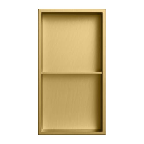 Einbauregal Dusche Nische Alcove， Edelstahl Dusche Nische Einbau Doppel Regal for Badezimmer Multicolor 27,6x11x4,9 in(Gold) von HBALDTEDC