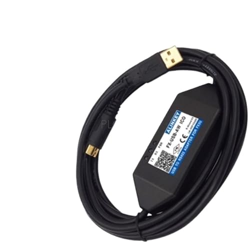 Ethernet Industrielle Feldverdrahtung, FX-USB-AW Programmierkabel for FX3U SPS USB/RS422 FXUSBAW Win7 Win10(Magnetic Isolated) von HBALDTEDC