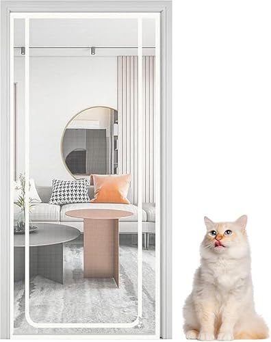 Fliegengitter Türen Netze Mesh, Moskitonetz for Haustiertüren, for Türen und Fenster, mit Reißverschluss, 70–150 x 200–220 cm(95x200cm) von HBALDTEDC