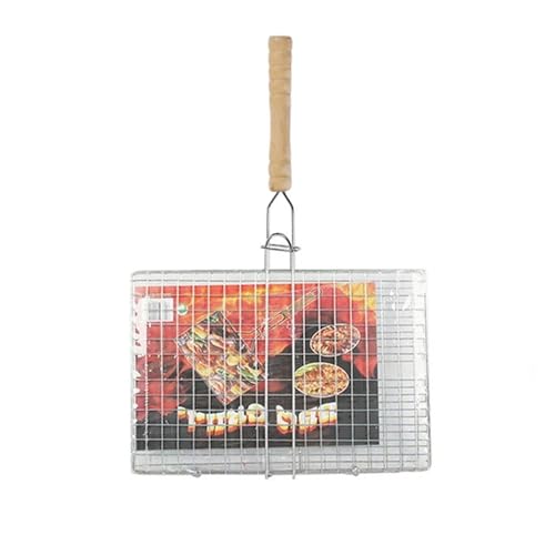 Grill Netz Rack Korb Barbecue， 2er-Pack BBQ-Grillkörbe aus Netzgewebe, mehrere Größen, mit BBQ-Bürste(33x20.5x45cm) von HBALDTEDC