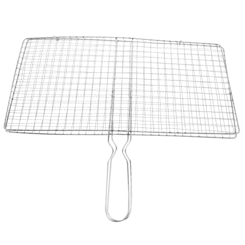 Grill Netz Rack Korb Barbecue， BBQ Grillkorb for Fisch, Gemüse, Fleisch, Silber von HBALDTEDC