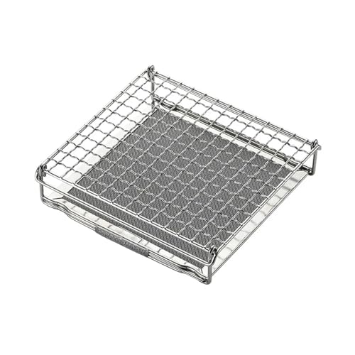 Grill Netz Rack Korb Barbecue， Edelstahl Reusable Folding BBQ Grill Mesh for Kleine Gas Öfen Camping(M) von HBALDTEDC