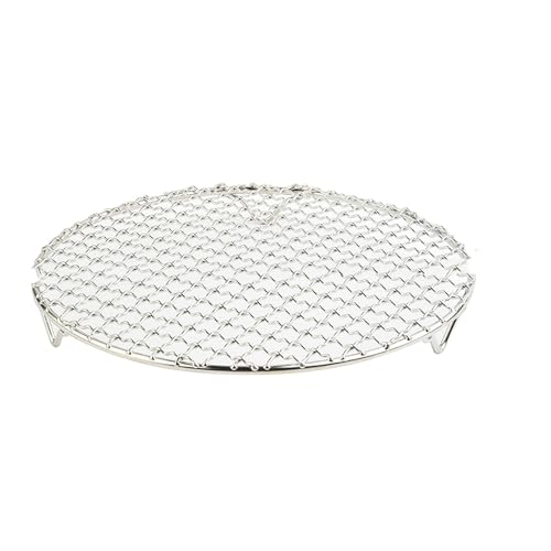 Grill Netz Rack Korb Barbecue， Edelstahl Runde BBQ Grill Mesh Wiederverwendbare Silber Mehrere Größen(200mm) von HBALDTEDC
