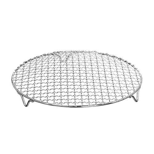 Grill Netz Rack Korb Barbecue， Rundes Grillgitter aus Edelstahl 304, silberfarben, 16,5 x 16,5 cm von HBALDTEDC