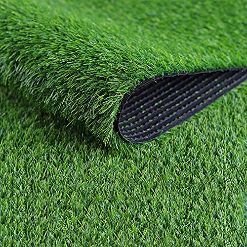 HBALDTEDC Kunstrasen Sieht aus wie EIN künstlicher Rasen， Rollrasen mit Drainagelöchern, strapazierfähiger synthetischer Rasenteppich for Gartenrasen im Innen- und Außenbereich(A-25mm 1Mx10M) von HBALDTEDC