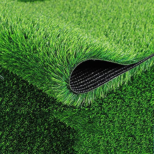 HBALDTEDC Kunstrasen Sieht aus wie EIN künstlicher Rasen， Rollrasen mit Drainagelöchern, strapazierfähiger synthetischer Rasenteppich for Gartenrasen im Innen- und Außenbereich(B-40mm 1Mx7M) von HBALDTEDC
