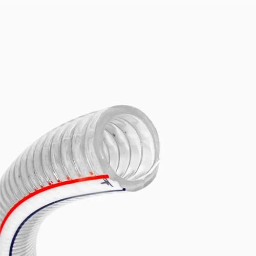 HBALDTEDC PVC-Stahldraht-Helix-Flexibles Schlauchrohr, 1pc25mm ID/29mm OD PVC Schlauch Verdickt Mit Stahl Draht Transparent Kunststoff Rohr(50mmx56mmx480mm) von HBALDTEDC