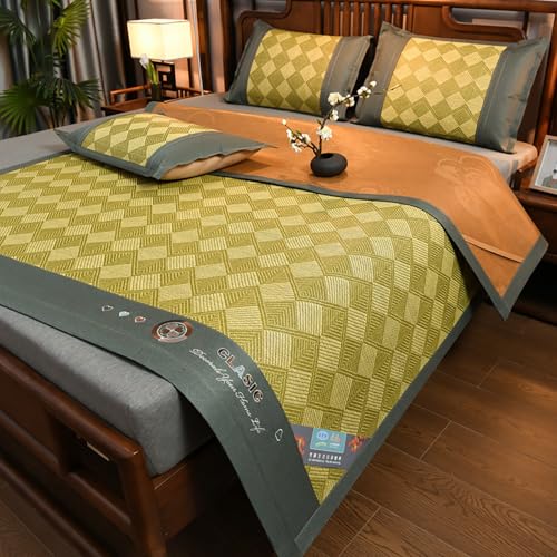 HBALDTEDC Schlafmatte Faltbare Matratzen, Rattan-Eisseide-Schlafmatte mit Kissenbezug for den Heimschlafsaal, Mehrfarbig, mehrere Größen(Turquoise,90 * 190cm) von HBALDTEDC