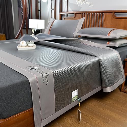 HBALDTEDC Schlafmatte Faltbare Matratzen, Rattan Ice Silk Kühlende Schlafmatte Faltbar Mit Kissenbezug Multicolor Mehrere Größen(Black Coffee,120 * 200cm) von HBALDTEDC