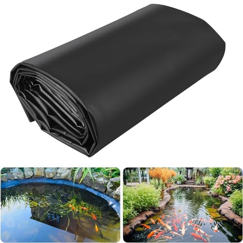 HBALDTEDC Teichfolien Membrane， HDPE-Teichfolie for Fischteiche, Wasserfälle, Springbrunnen, Schwarz, 0,2 mm, mehrere Größen(4x7.5m) von HBALDTEDC