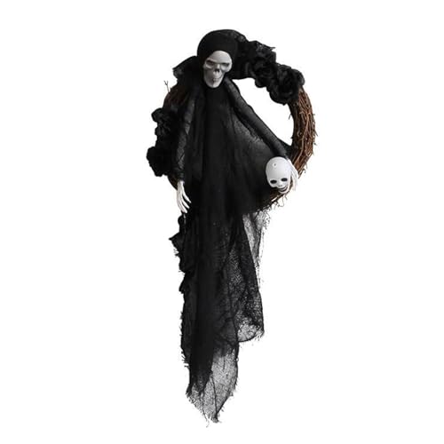 Haustür Kränze, Halloween Geist Tür Hängen Girlande Dekorationen Multicolor Mehrere Größen(Black) von HBALDTEDC