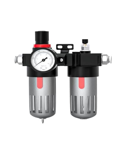 Kompressor Luftfilter Druckregler, Öl-Wasser-Abscheider, Luftkompressorfilter mit Drainage, 2er-Pack, mehrere Modelle(White AC5010 10) von HBALDTEDC