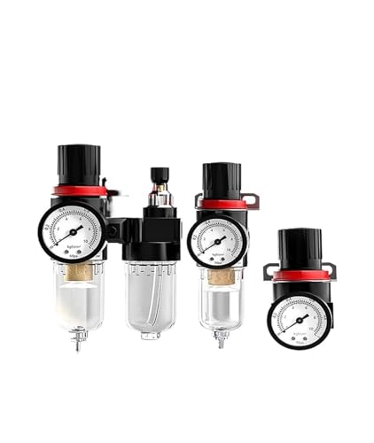 Kompressor Luftfilter Druckregler, Öl-Wasser-Separator mit Drainage-Luftfilter-Druckregler for Luftkompressor 6-12 mm(Copper AFR2000 Drain Tape Table) von HBALDTEDC