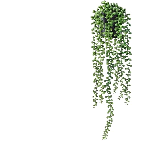 Künstliche Hängepflanzen, Künstliche Hängeranke mit 3,5 x 3,1 Zoll Topf und 28,5 Zoll Länge von HBALDTEDC