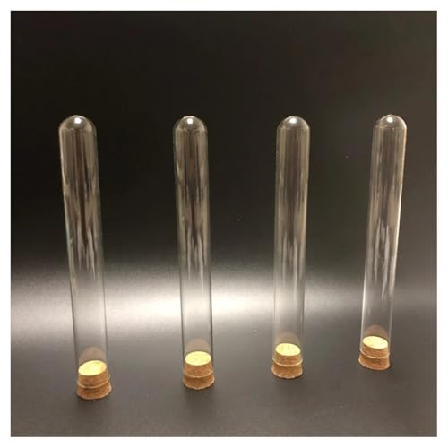 Leeres Glas Klar Reagenzglas, Glasröhrchen mit rundem Boden und Korken, 100 Stück, 10 x 100 mm, 4 ml, Labor Leeres Glas Klar Reagenzglas, Glasröhrchen mit rundem Boden und Korken, 100 Stück, 10 x 100 mm, 4 ml, Labor von HBALDTEDC