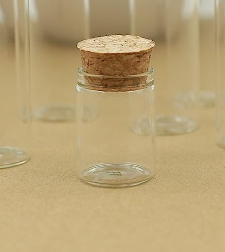 Leeres Glas Klar Reagenzglas， Packung mit 50 Dragees Glasflaschen Gläser mit Reagenzglasstopfen for Handwerk mehrere Größen(70mm 15ml) von HBALDTEDC