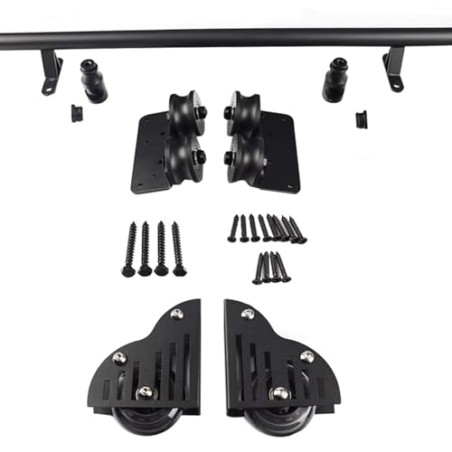 Leiter Heavy Duty Gleitschienen， Schiebeleiter-Hardware-Kit, Schwarz, mehrere Größen(4ft/122cm Track Kit) von HBALDTEDC