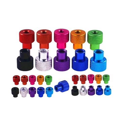 Rändelmuttern, 2/5 Stücke Bunte Aluminiumlegierung Handfest Rändelmutter M2-M10(Bright silver,M2.5 x5 Pcs) von HBALDTEDC