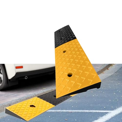 Rollstuhl-Rampe, Gummi Bordsteinschwelle Rampe for Rollstuhl Fahrräder Motorräder Gitter Struktur Mehrere Größen(99.4x25x7cm/39.1x9.8x2.75in) von HBALDTEDC