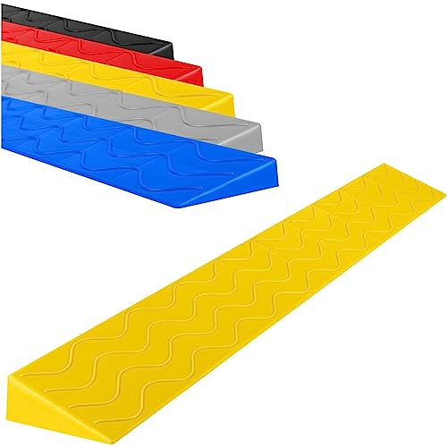 Rollstuhl-Rampe, Schwellenrampe Multicolor 1-10cm Anstieg for Rollstuhl-Roller Elektrofahrzeug Roboterstaubsauger(Yellow,100x15.5x7cm) von HBALDTEDC