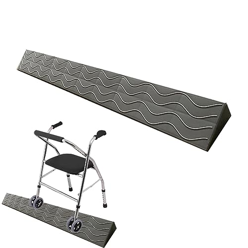 Rollstuhl-Rampe, Schwellenrampe for Rollstuhl-Scooter-Kehrroboter, mehrfarbig, mehrere Größen(Grå,100x13x6cm) von HBALDTEDC