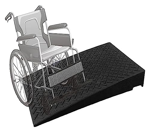 Rollstuhl-Rampe, Türschwellenrampe aus Gummi, schwarz, mehrere Größen for Rollstuhl, Auto, Roller(50x80x23cm) von HBALDTEDC