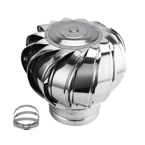 Schornstein Spinner Vent Cowl Cap, Edelstahl rotierende Kaminhaube Turbine Ventilator Kappe mehrere Größen(160mm) von HBALDTEDC