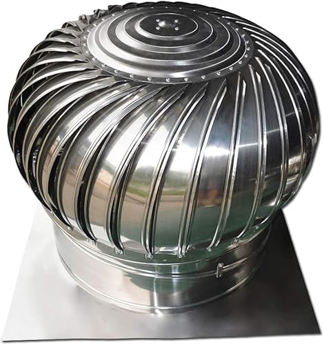 Schornstein Spinner Vent Cowl Cap, Rotierende Kaminhaubenkappe Turbinenventilator Dachventilator 304 Edelstahl Wasserdichte Entlüftung Mehrere Größen(300mm) von HBALDTEDC