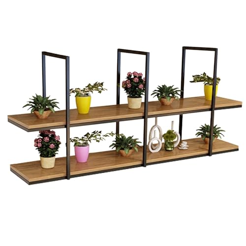 Schwebende Decke Weinglasregal Regal， An der Decke montiertes 2-stufiges Lagerregal zur Dekoration in mehreren Größen(140x30x80cm) von HBALDTEDC