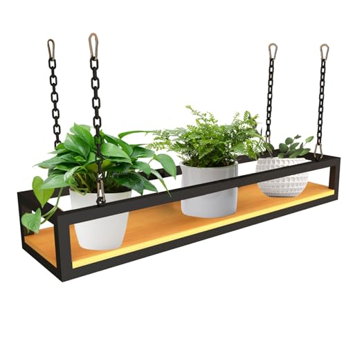 Schwebende Decke Weinglasregal Regal， Deckenhängeregale for Pflanzen, Bar-Aufbewahrungsdisplay, mehrere Größen(100x25x15cm) von HBALDTEDC
