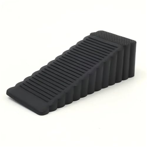 Türstopper-Keile, 1/6PCS Gummi Tür Stoppt Wiederverwendbare Keil Schock Absorbent Blöcke Möbel(Black,2PCS) von HBALDTEDC