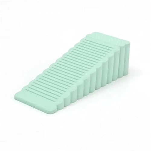 Türstopper-Keile, 1/6PCS Gummi Tür Stoppt Wiederverwendbare Keil Schock Absorbent Blöcke Möbel(Green,6PCS) von HBALDTEDC