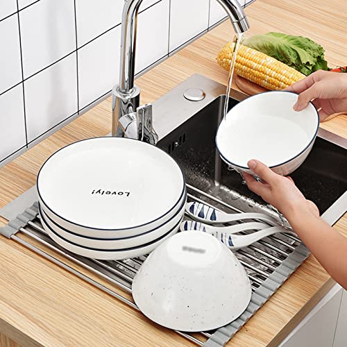 Über der Spüle Abtropfgestell, Abtropfgestell aus Silikon und Edelstahl, mehrere Größen(52.5 * 40.5cm) von HBALDTEDC