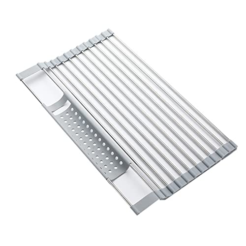 Über der Spüle Abtropfgestell, Abtropfgestell aus Silikon und Edelstahl über der Spüle, mehrere Größen(45 * 31.5cm) von HBALDTEDC