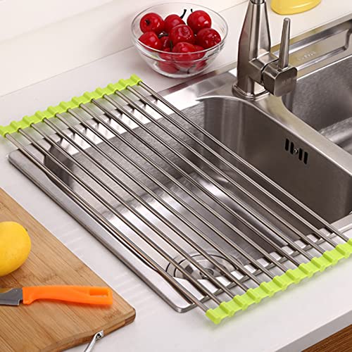 Über der Spüle Abtropfgestell, Abtropfgestell for Aufrollen mit Obst- und Gemüsesieb, mehrere Größen(23 * 37cm) von HBALDTEDC