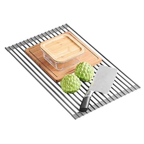 Über der Spüle Abtropfgestell, Roll-Up-Geschirrtrockner Abtropffläche Obst und Gemüse Sieb mehrere Größen(43 * 33cm) von HBALDTEDC
