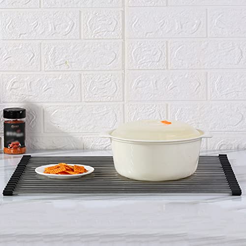 Über der Spüle Abtropfgestell, Über Waschbecken Silikon Edelstahl Teller Abtropfgestell Roll Up Mehrere Größen for Drainage(37 * 39cm) von HBALDTEDC
