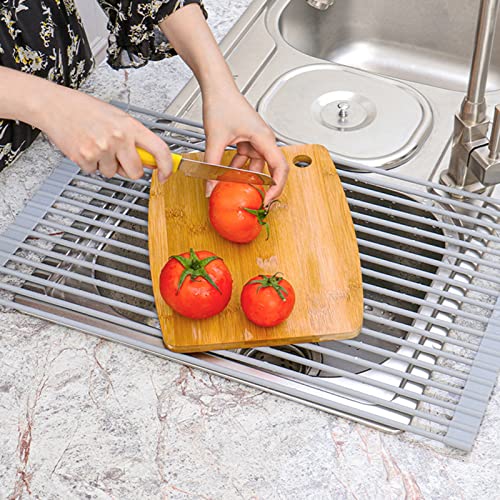 Über der Spüle Abtropfgestell, Zusammenklappbarer Abtropfständer for die Spüle, Obst- und Gemüsespüler, mehrere Größen(43 * 33cm) von HBALDTEDC