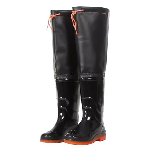 Wathosen zum Fischen, Unisex-Wathose mit Stiefeln, Schwarz, UK 4,5–9,5(5.5 UK) von HBALDTEDC