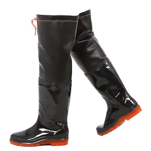 Wathosen zum Fischen, Wathose for Fliegenfischen, mit Stiefeln, Schwarz, UK-Größen 4,5–9,5(6.5 UK) von HBALDTEDC