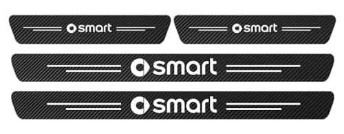 HBANMK 4 Stück Auto Einstiegsleisten Schutz für Smart Fortwo Forfour453 451 450, Kohlefaser Türschweller Anti-Kratz Aufkleber Schutzstreifen Auto Tür Schritt Platte Abdeckung,E von HBANMK