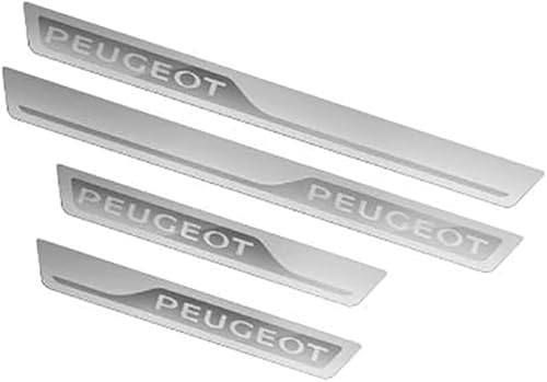 HBANMK 4 Stück Auto Einstiegsleisten Schutzfolie für Peugeot 408 508 2008 5008 4008 508L, Edelstahl Schutz Türschweller Aufkleber Türschutzleisten Kantenschutz Styling Tuning Zubehör von HBANMK