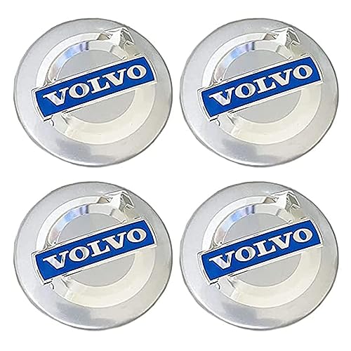 HBANMK 4 Stück Nabendeckel für Volvo 56mm 60mm 64mm S90 V90 XC90 V70 C70 C30, Radnabenkappen Auto Radnabenabdeckung, Staubdicht Wasserdicht Radnabendeckel Nabenkappen Felgendeckel Felgenkappen von HBANMK