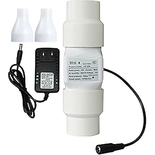HBBursts 2 Zoll/50 Mm Inline-Kanalventilator, 6 W Mit Variablem Drehzahlregler, Geräuscharmer Lüftungskühlungs-Abluftventilator, For 3D-Drucker, Badezimmer, Küche(50-32mm,Power Cord) von HBBursts