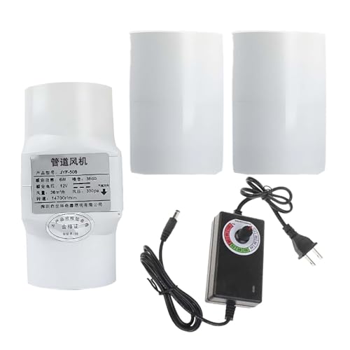 Kleiner Inline-Kanalventilator 2 Zoll, Mini-Größe, Kompaktes Design, Hoher CFM, Geräuscharm, Geeignet for Kleine, Enge Räume Wie Schuhschränke, Ecken(Speed Governor,50 mm to 50 mm) von HBBursts