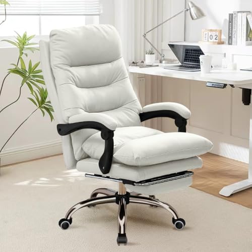 HBCBSTO Bürodrehstuhl mit Fußstütze - Gaming Stuhl Ergonomischer Executive Schreibtischstuhl Hochlehnen-Computerstuhl (schwarz.) von HBCBSTO