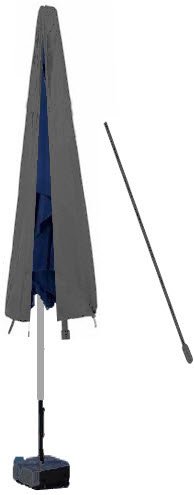 Deluxe Polyester Schutzhülle Schutzhaube Abdeckung mit stab für Sonnenschirm Schirm 190cm grau von HBCOLLECTION