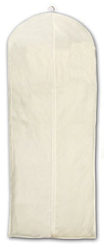 HBCOLLECTION - Natürlicher Baumwolle Weiß Kleidersack Kleiderhülle Schutzhülle für Brautkleid Abendkleid Hochzeitskleid 183cm von HBCOLLECTION